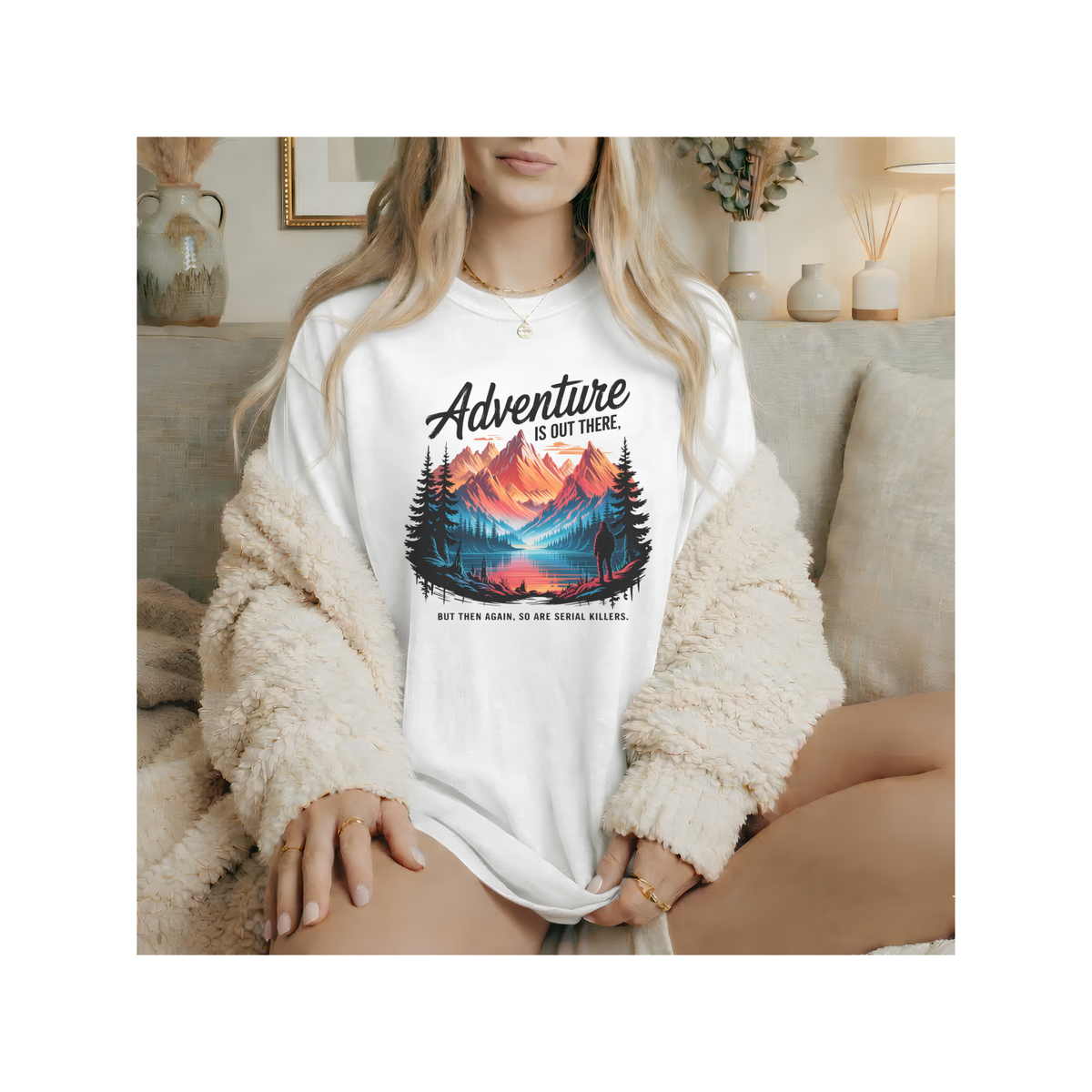 Adventure Is Out There Mountain - Scenic Outdoor Landscape T-Shirt (Comfort Colors)