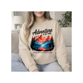 Adventure Is Out There – Scenic Mountain Nature Graphic Crewneck Sweatshirt