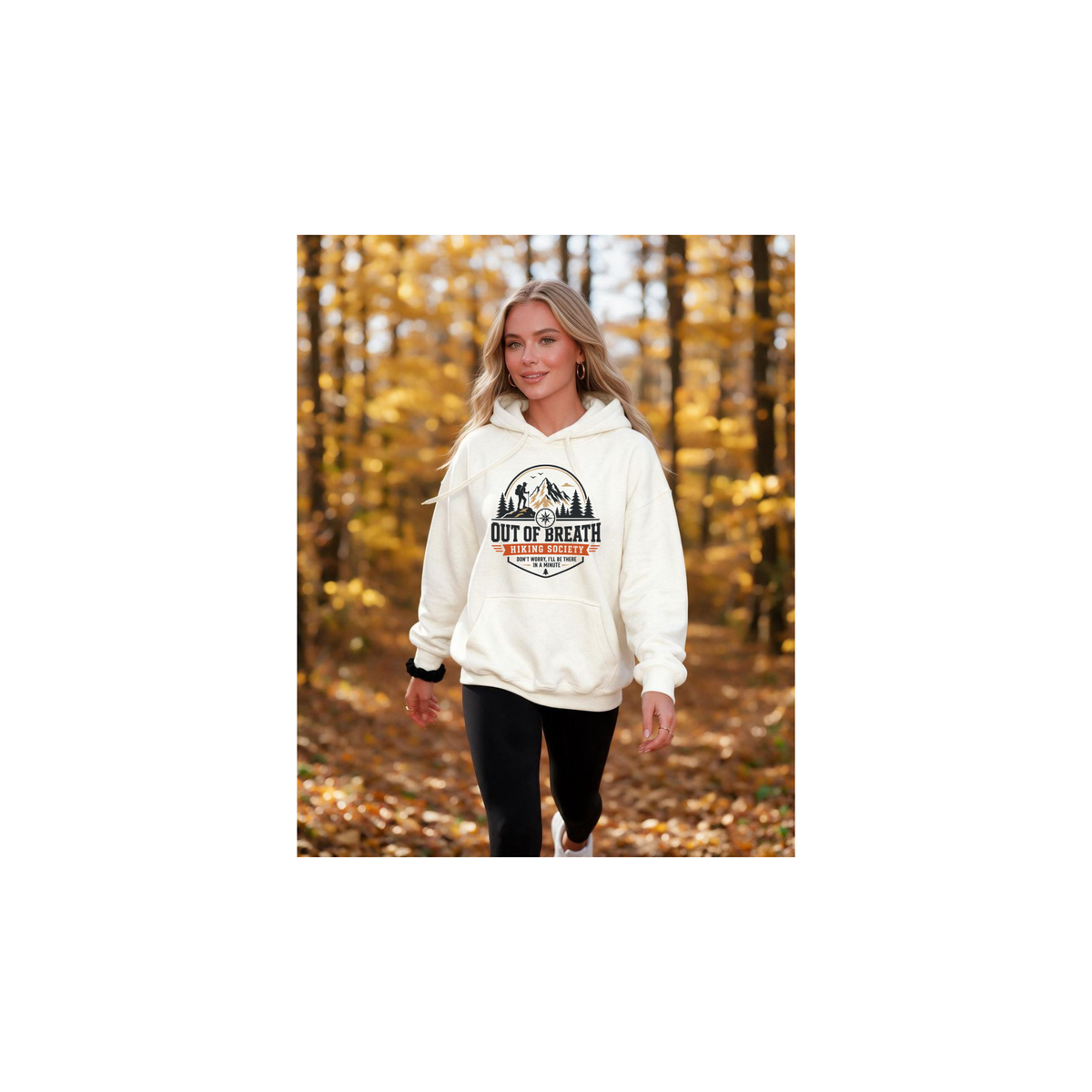 Out of Breath Hiking Society-Funny Mountain Hiker Fleece Lined Hoodie