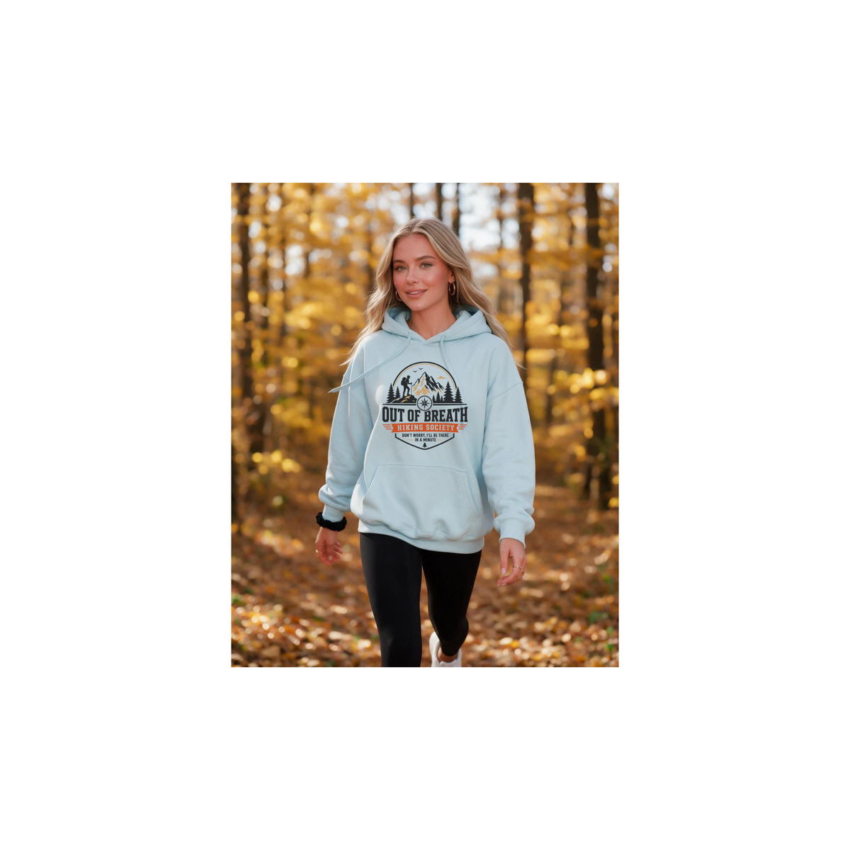Out of Breath Hiking Society-Funny Mountain Hiker Fleece Lined Hoodie