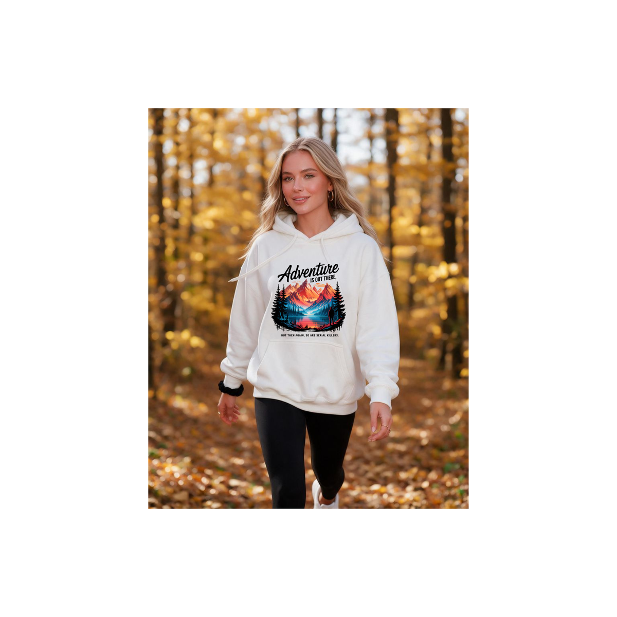 Adventure Is Out There Mountain Scenic Outdoor Landscape Fleece Lined Hoodie