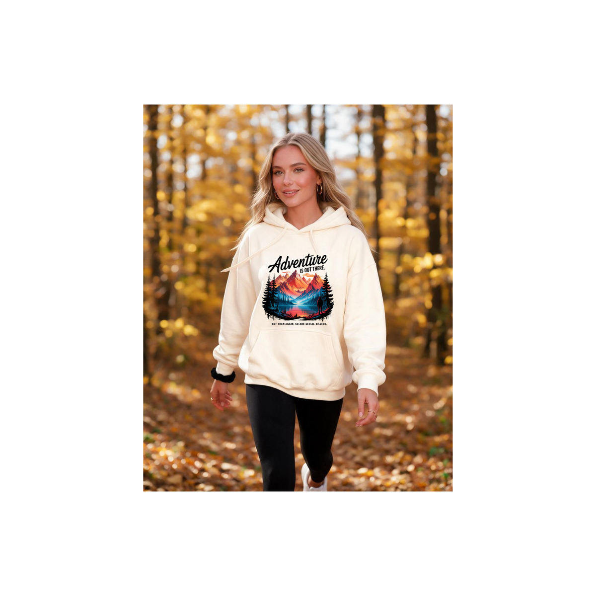 Adventure Is Out There Mountain Scenic Outdoor Landscape Fleece Lined Hoodie