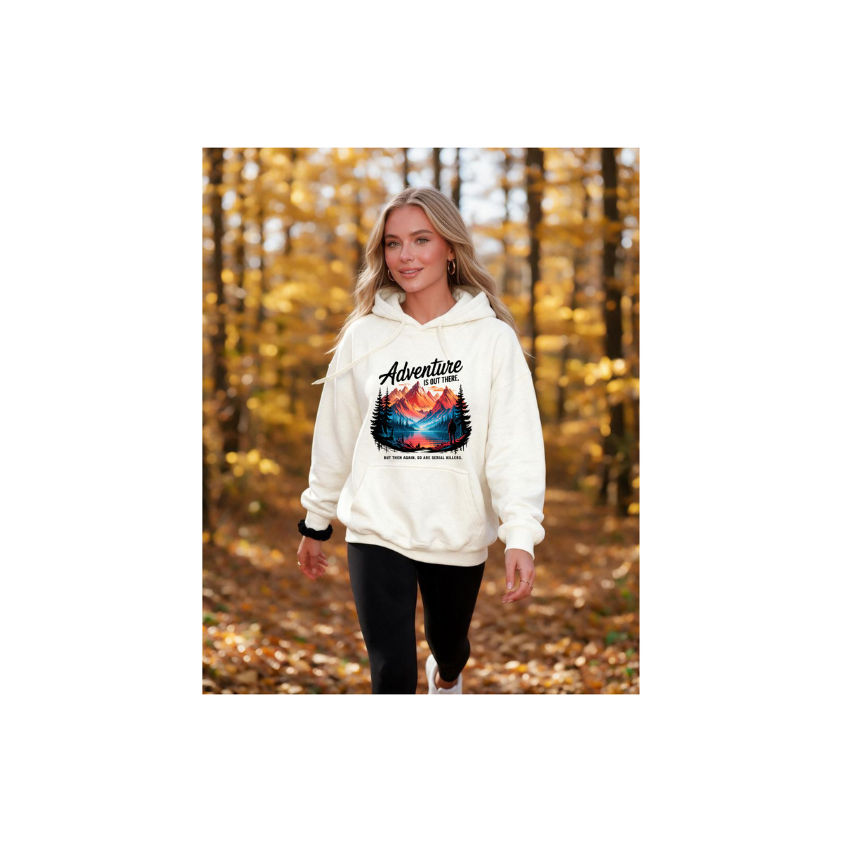Adventure Is Out There Mountain Scenic Outdoor Landscape Fleece Lined Hoodie