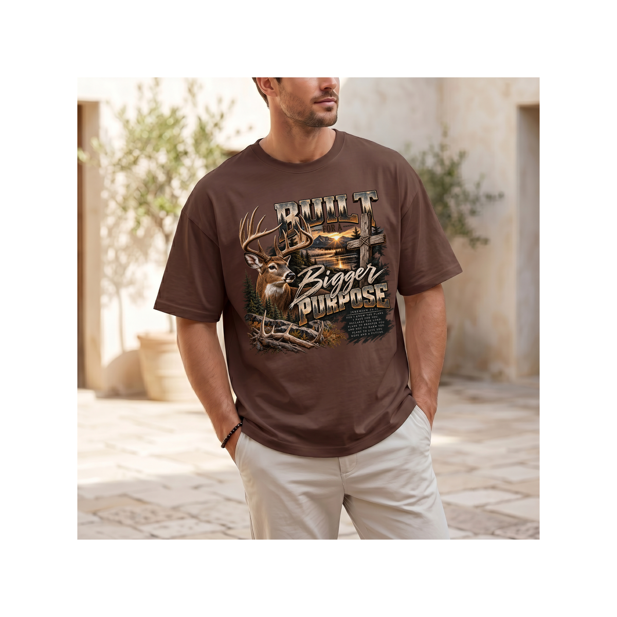 Built for a Bigger Purpose - Christian Hunting Graphic Boxy T-Shirt