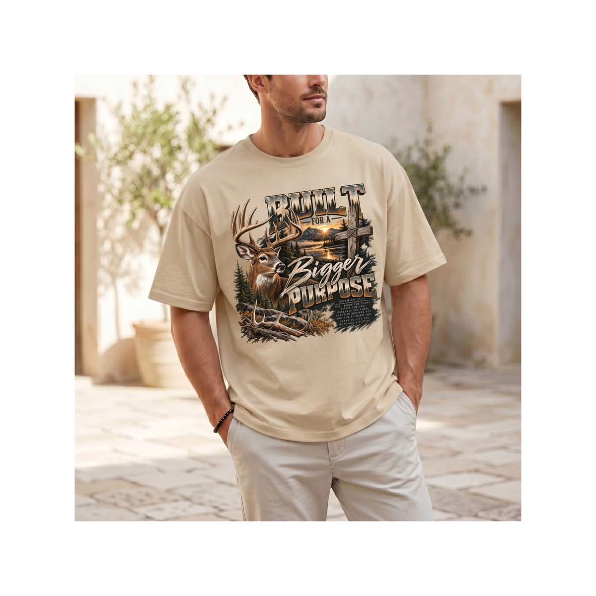 Built for a Bigger Purpose - Christian Hunting Graphic Boxy T-Shirt
