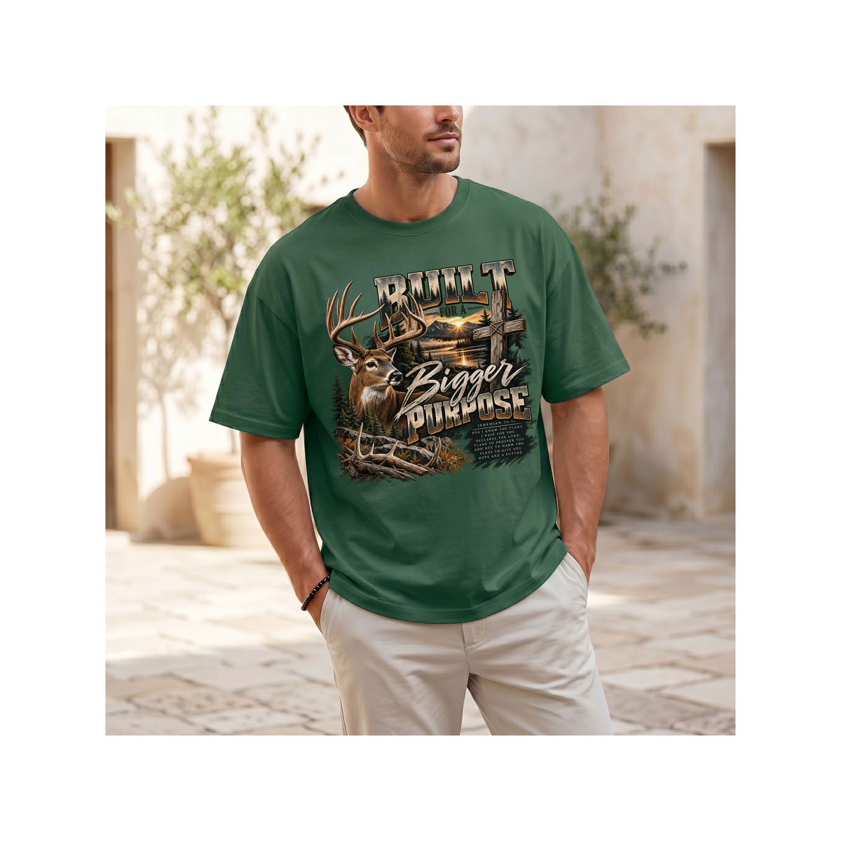 Built for a Bigger Purpose - Christian Hunting Graphic Boxy T-Shirt