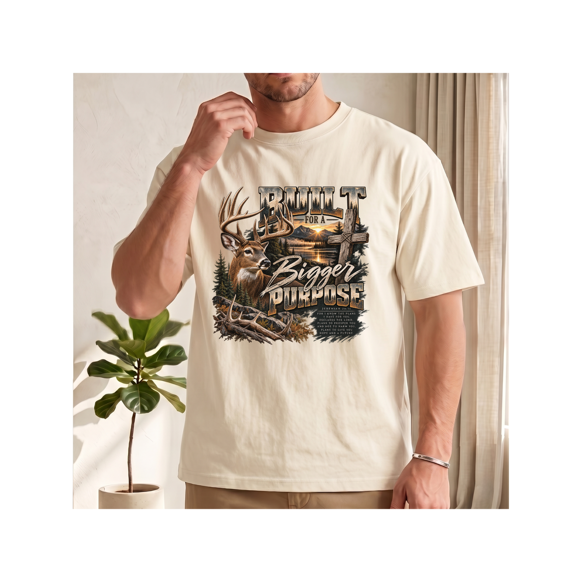 Built for a Bigger Purpose - Christian Hunting Graphic Boxy T-Shirt