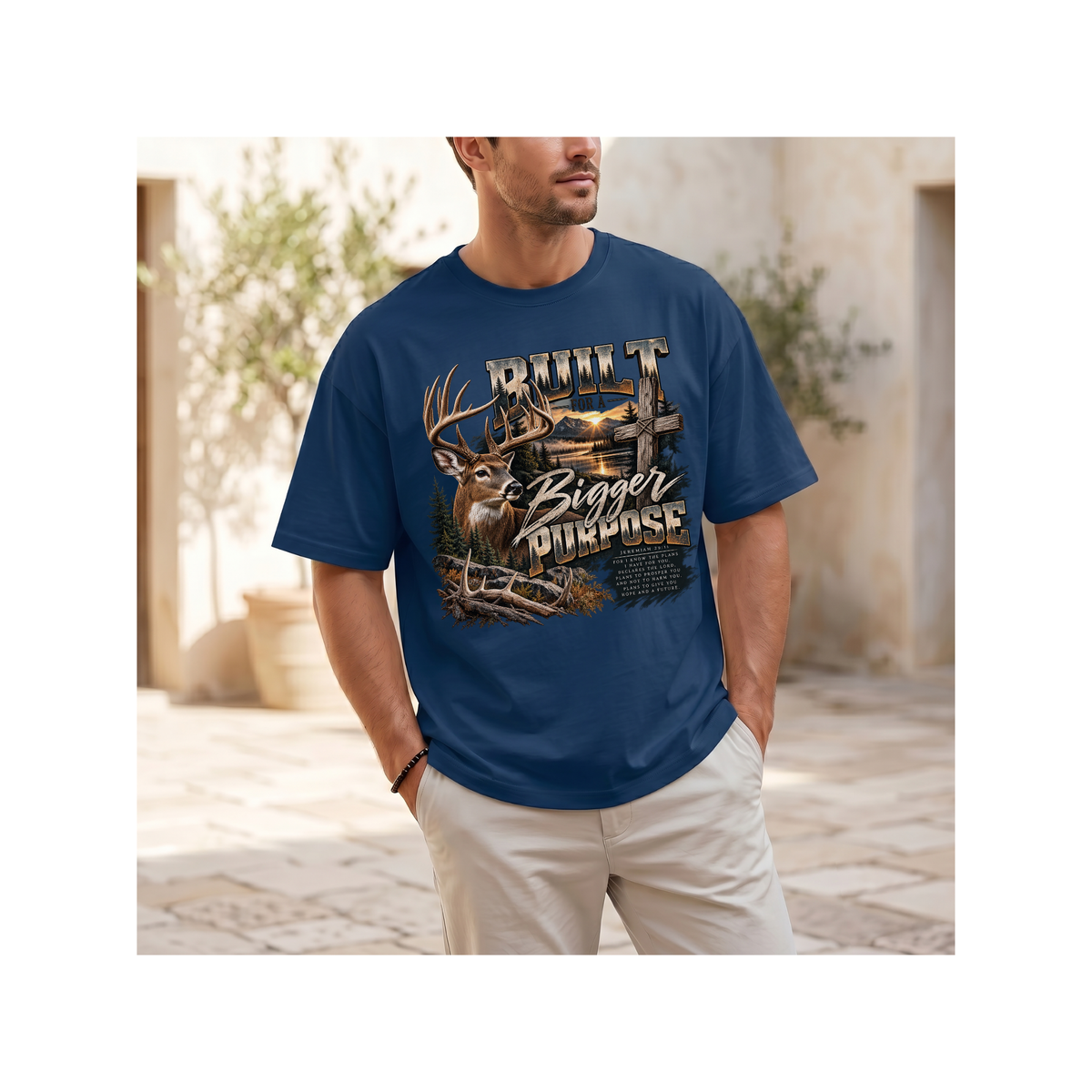 Built for a Bigger Purpose - Christian Hunting Graphic Boxy T-Shirt