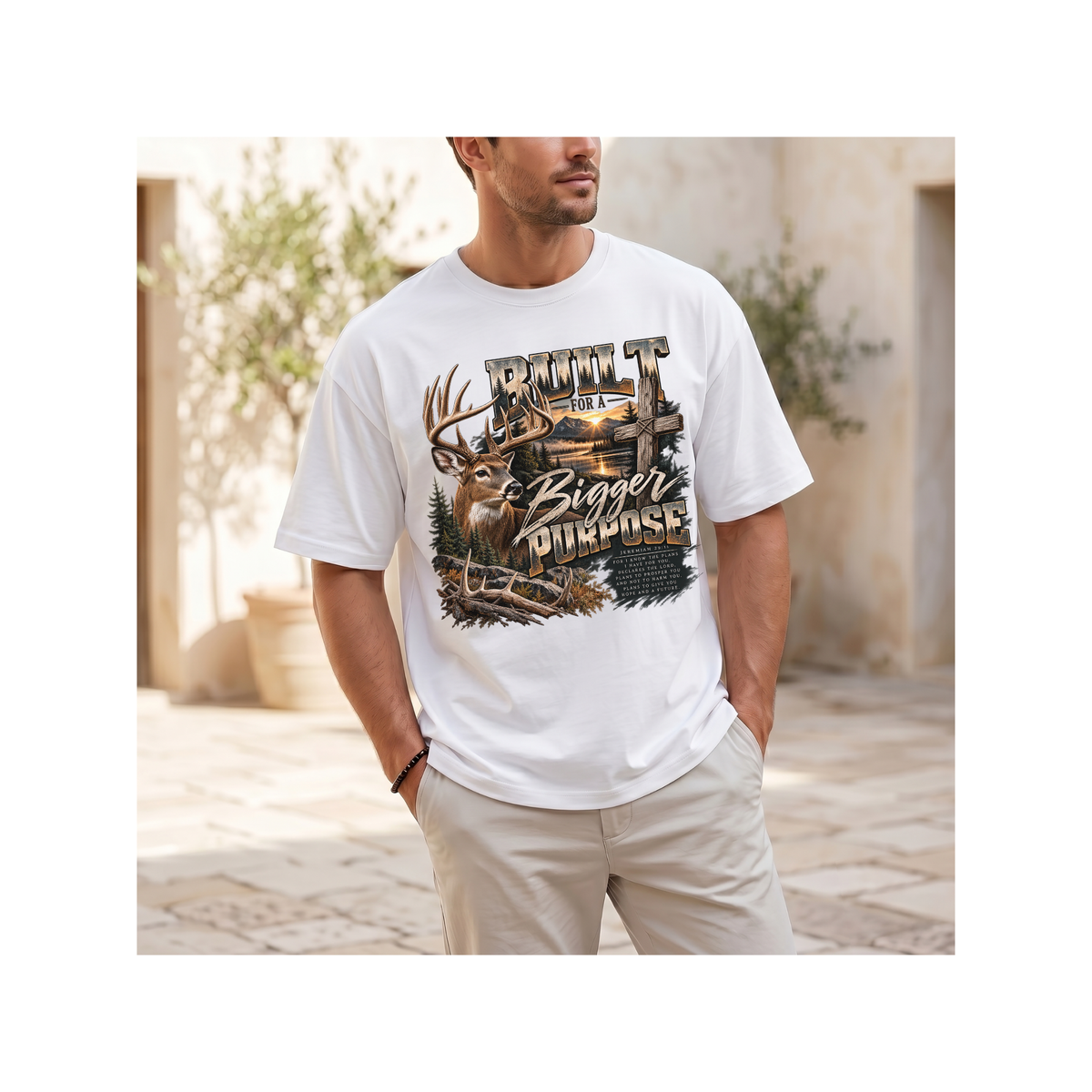 Built for a Bigger Purpose - Christian Hunting Graphic Boxy T-Shirt
