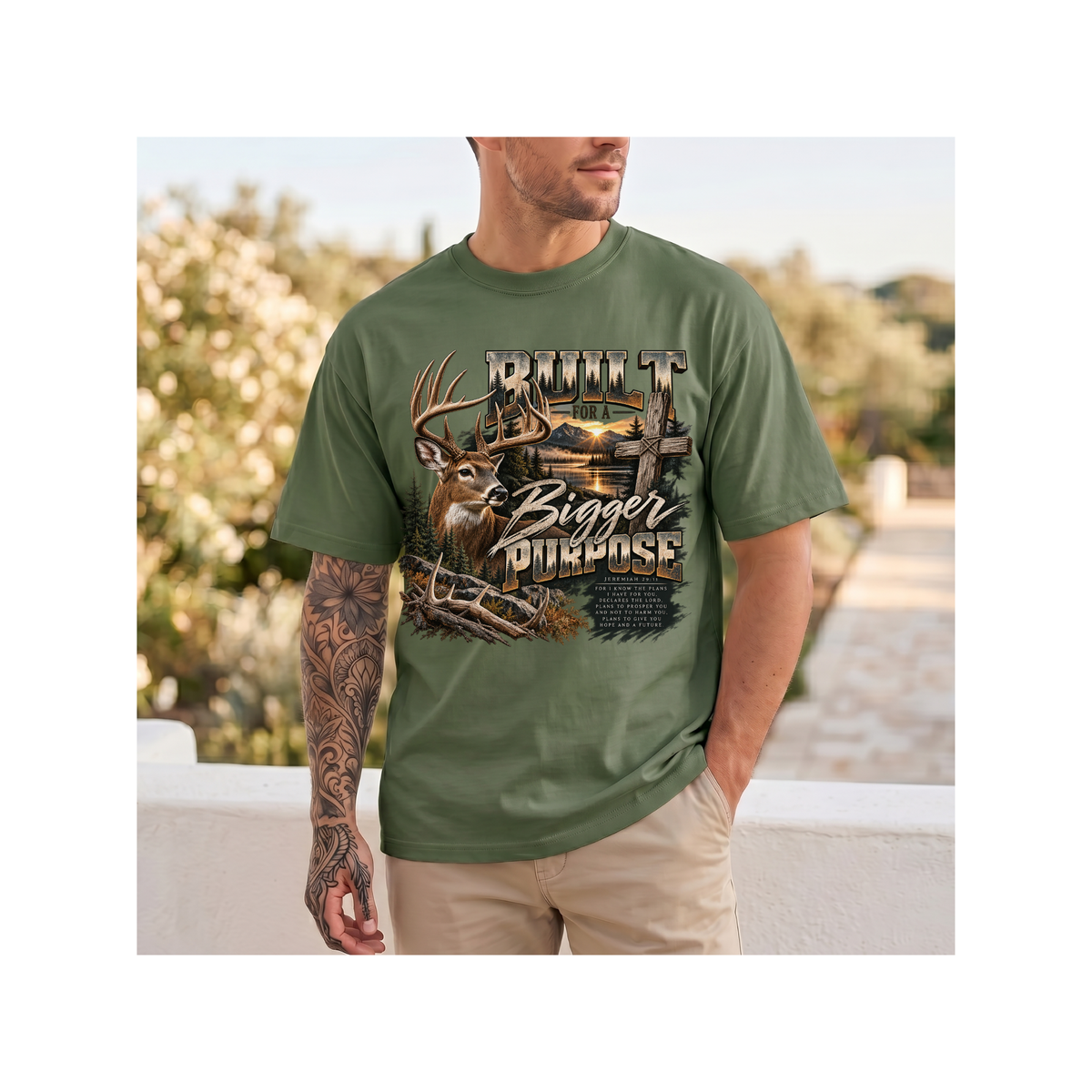 Built for a Bigger Purpose - Christian Hunting Graphic Boxy T-Shirt