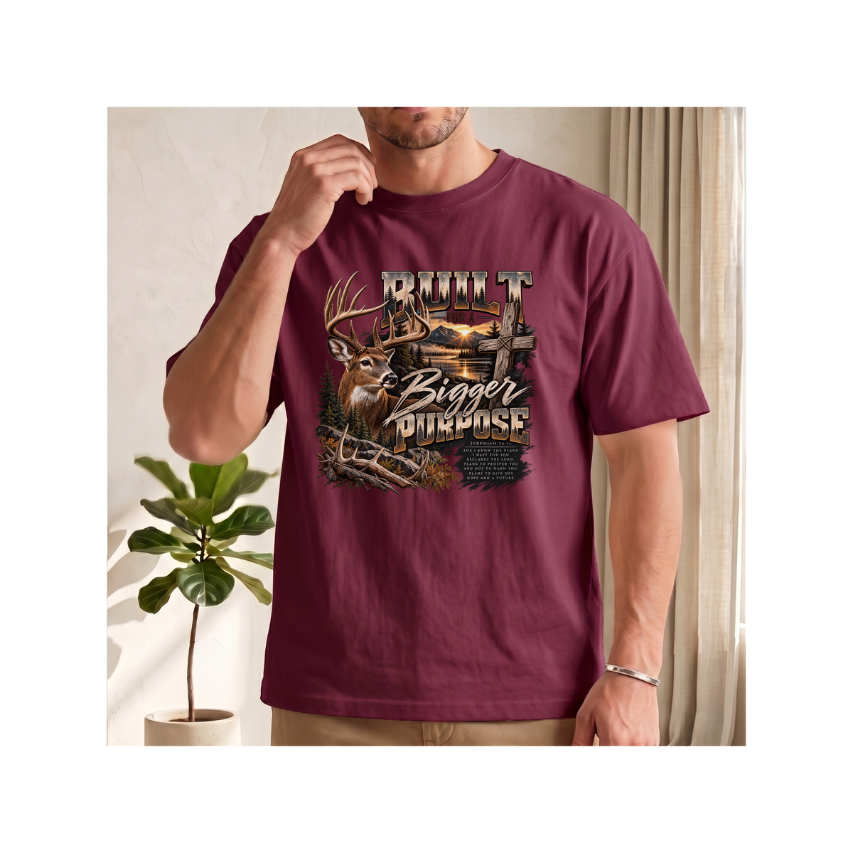 Built for a Bigger Purpose - Christian Hunting Graphic Boxy T-Shirt
