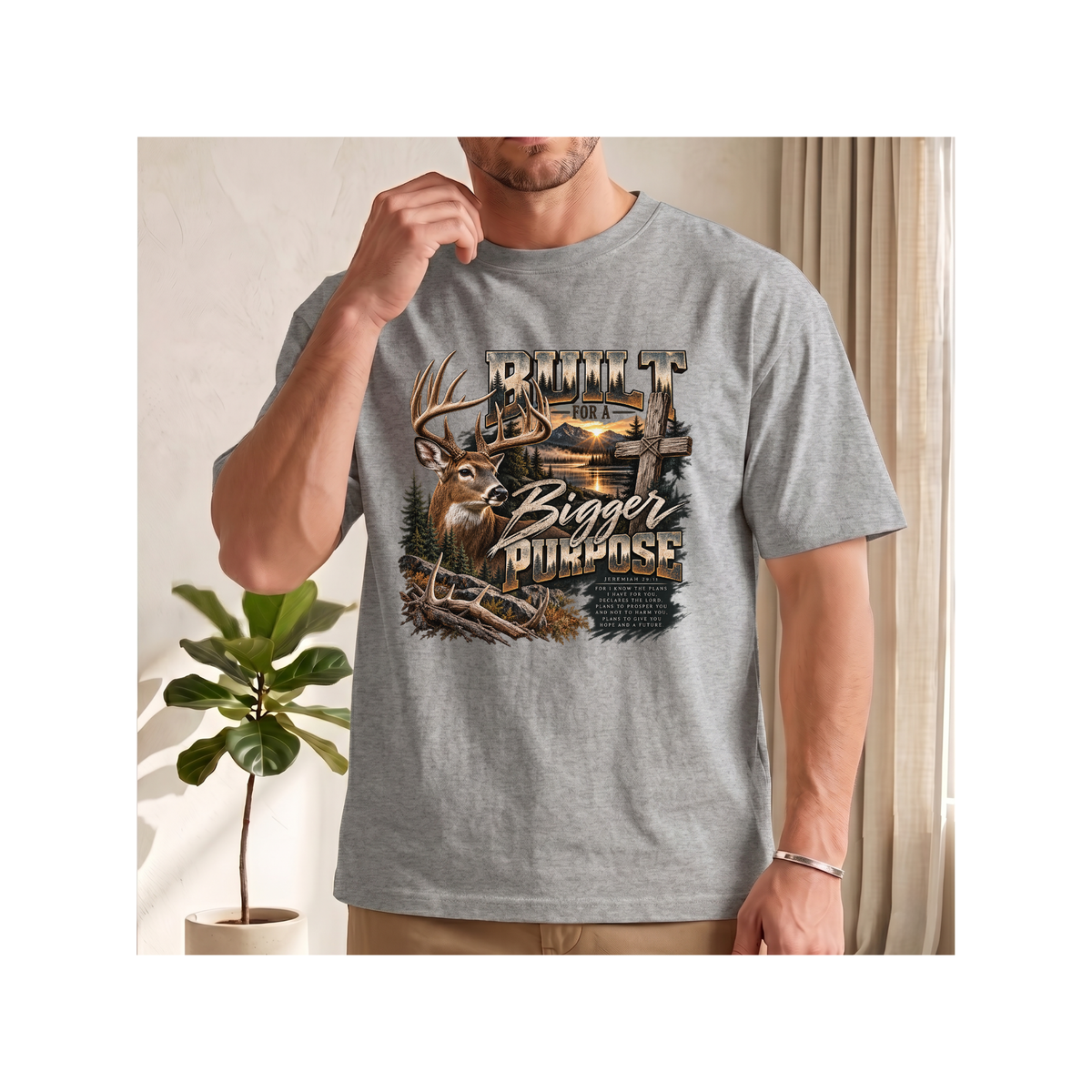Built for a Bigger Purpose - Christian Hunting Graphic Boxy T-Shirt