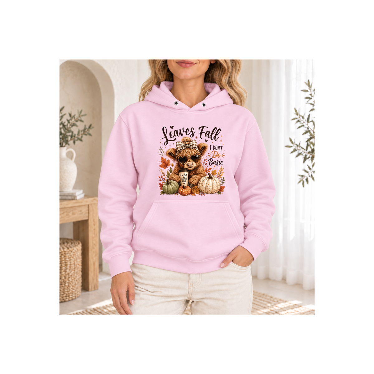 Highland Cow "Leaves Fall, I Rise Like the Sun" Hoodie