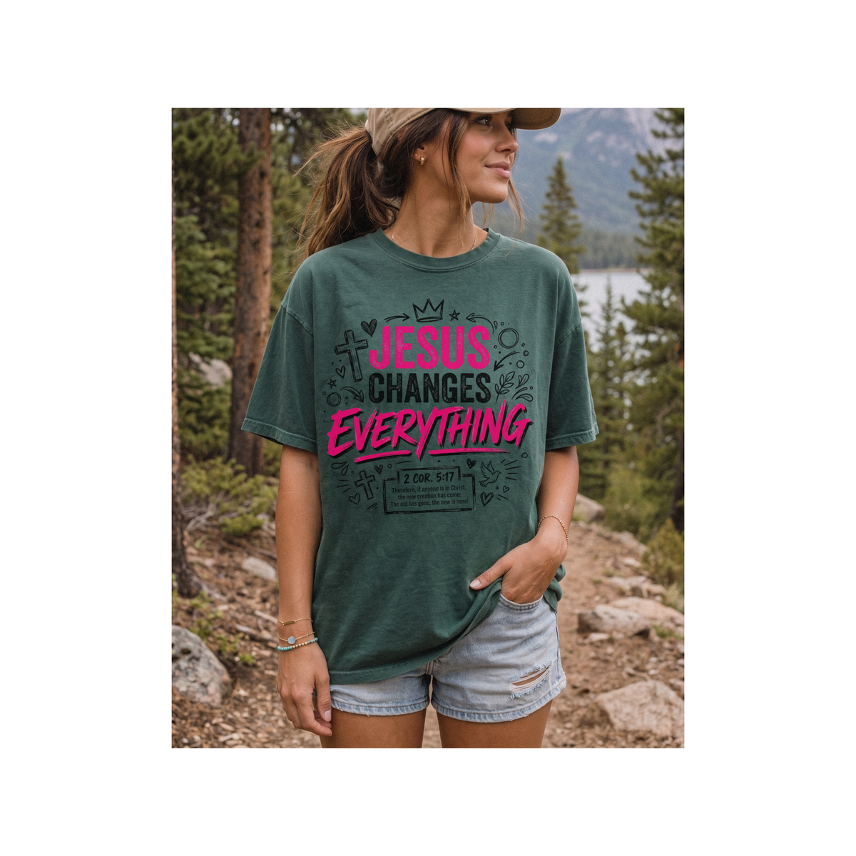 Jesus Changes Everything — Christian Faith Graphic 2 Cor. 5:17  T-Shirt (Comfort Colors)