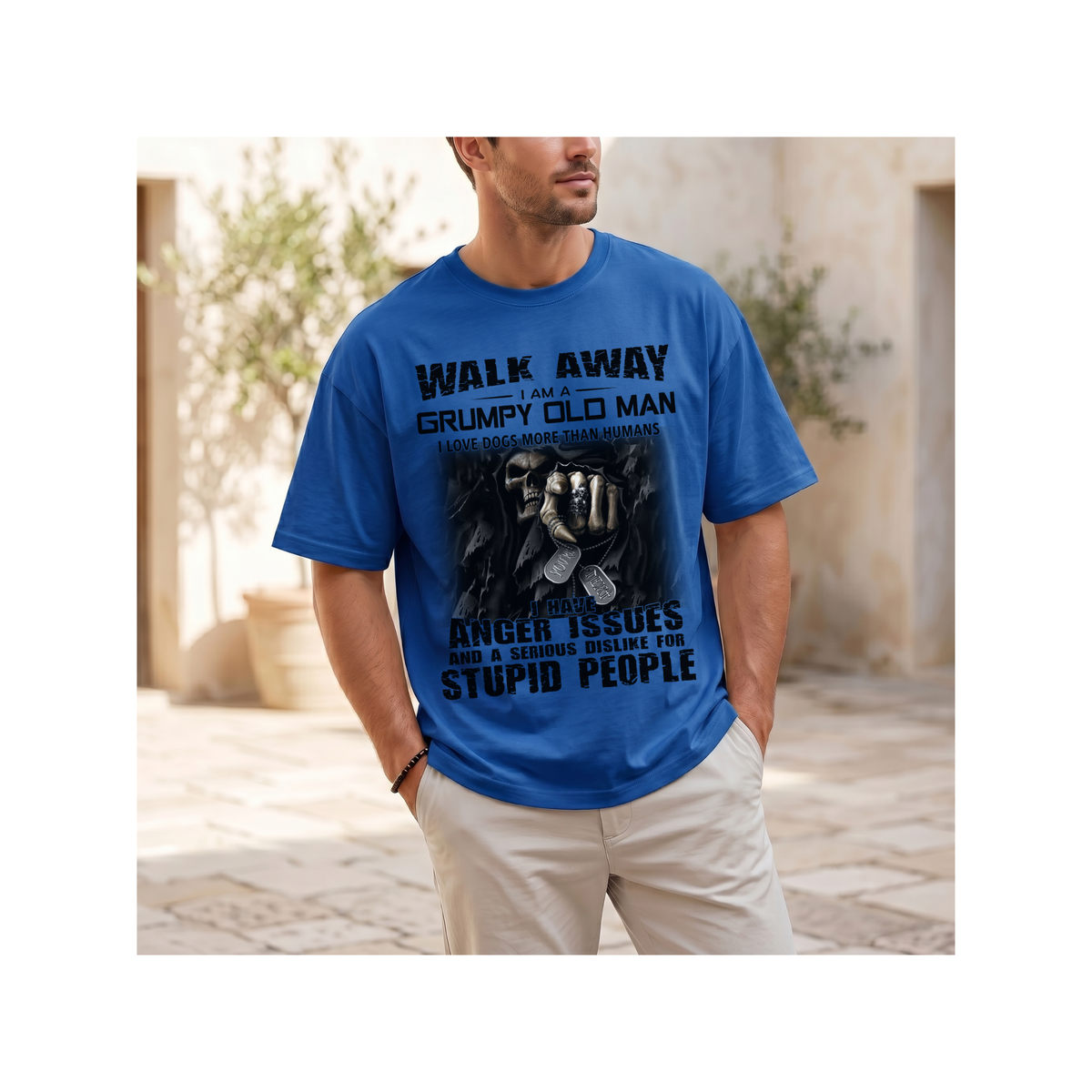 Walk Away, I’m a Grumpy Old Man Funny Sarcastic - Boxy T-Shirt