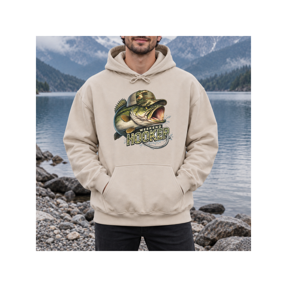 Weekend Hooker Bass Fishing Graphic Hoodie