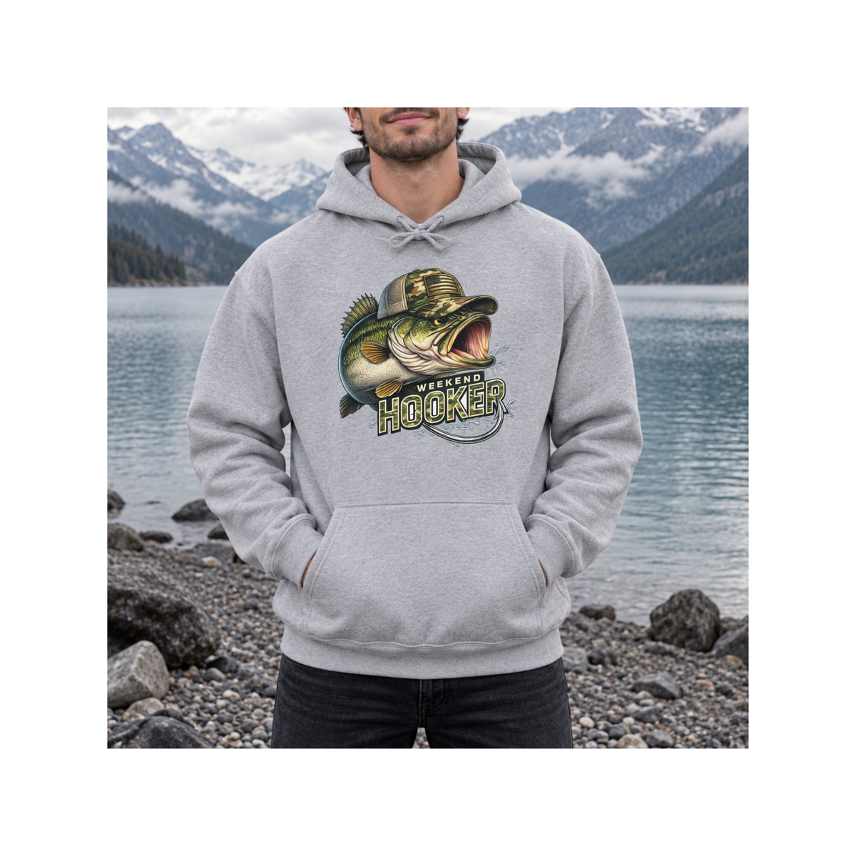 Weekend Hooker Bass Fishing Graphic Hoodie