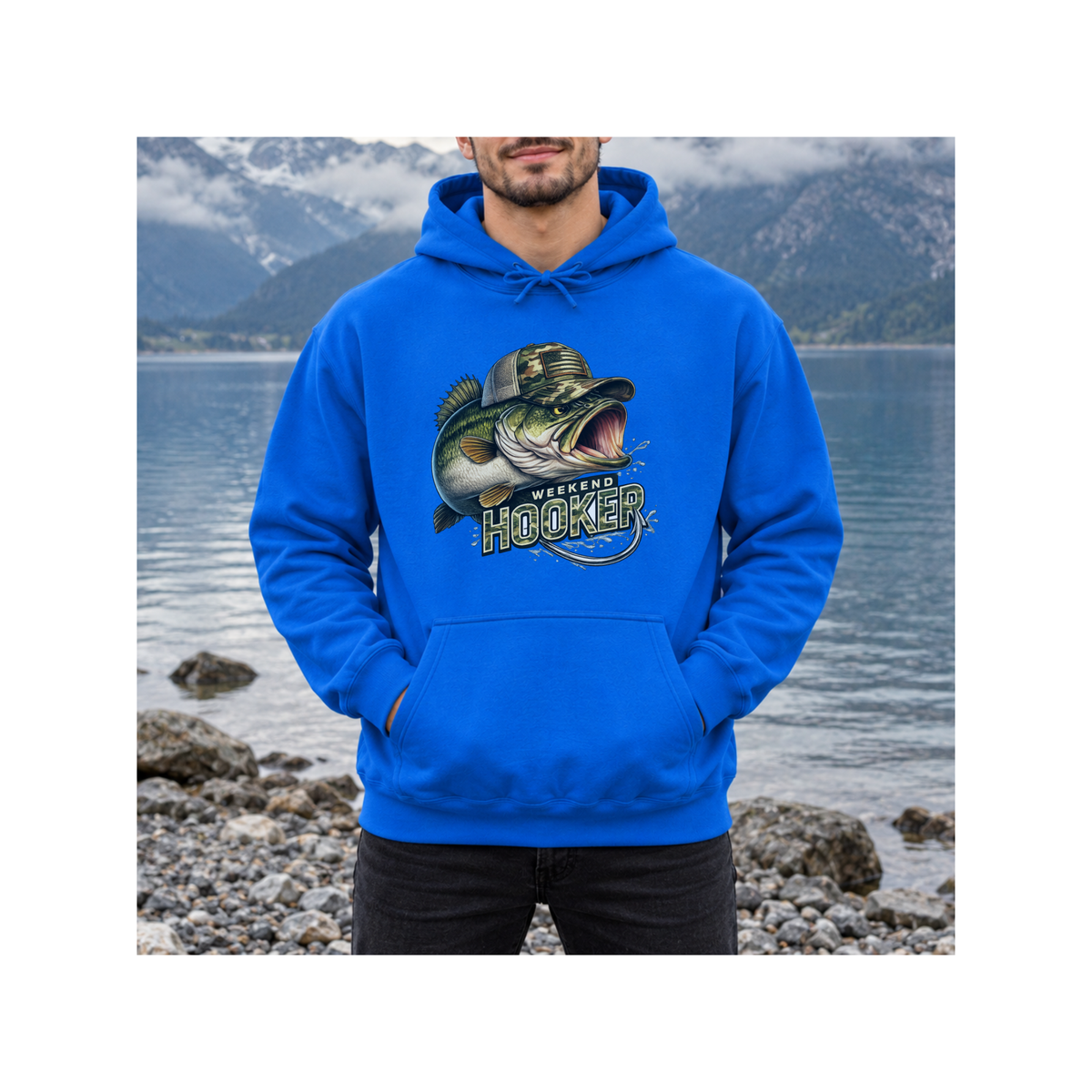 Weekend Hooker Bass Fishing Graphic Hoodie