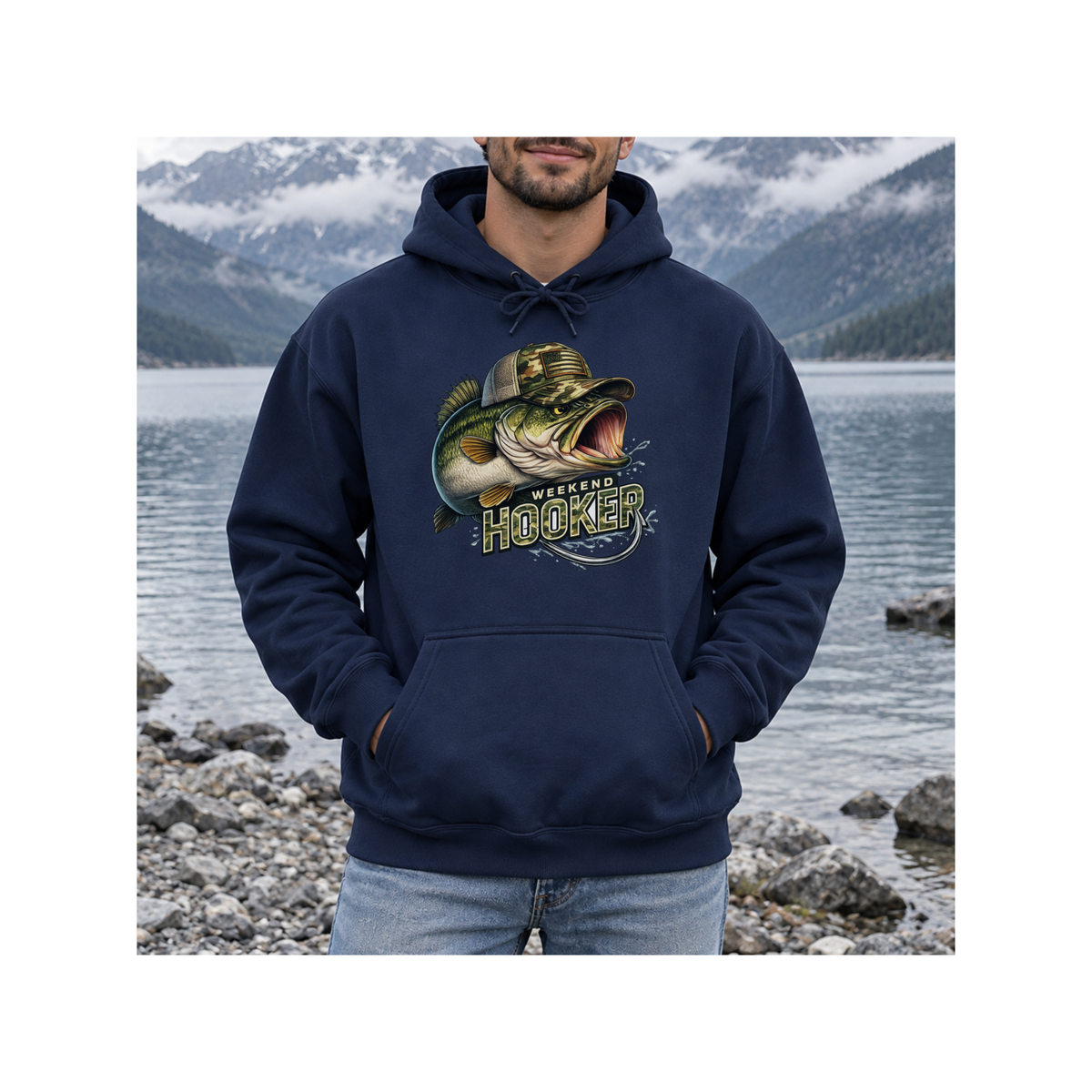 Weekend Hooker Bass Fishing Graphic Hoodie