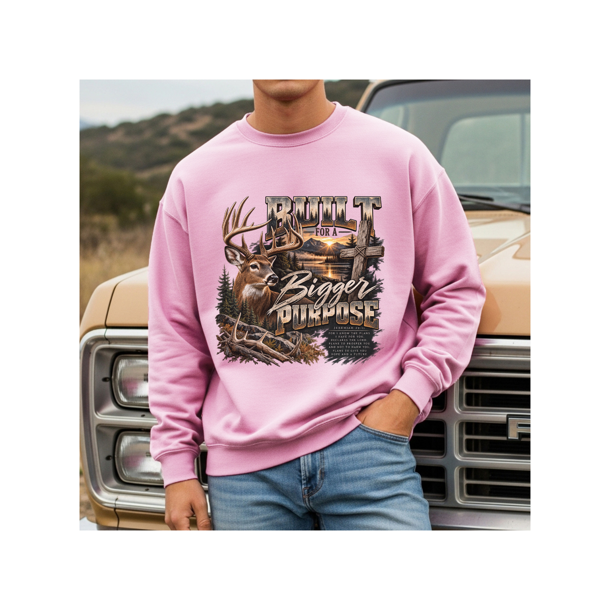Built for a Bigger Purpose - Christian Hunting Graphic Crewneck Sweatshirt