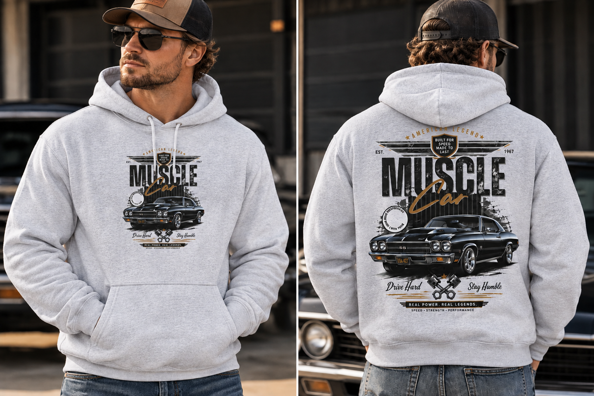 Muscle Car American Legend Graphic Fleece Lined Hoodie