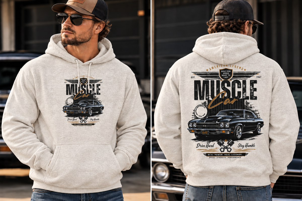 Muscle Car American Legend Graphic Fleece Lined Hoodie