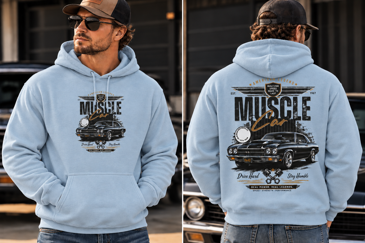 Muscle Car American Legend Graphic Fleece Lined Hoodie