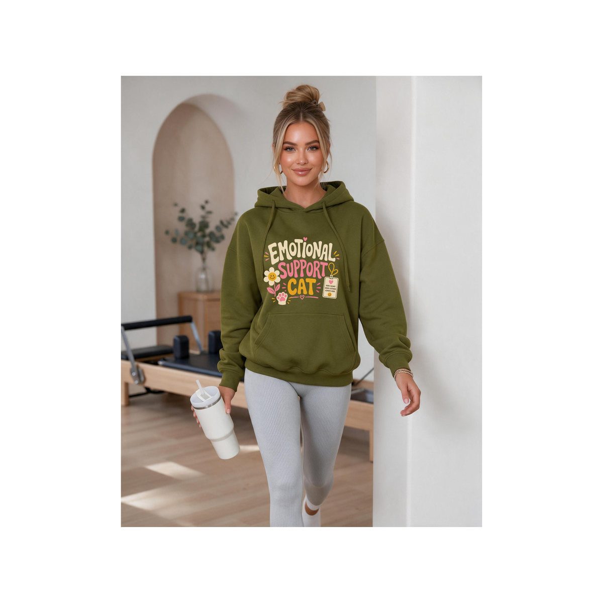 Emotional Support Cat Fleece - Lined Hoodie