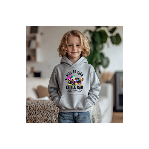 "Born to Roam" Little Rad Dirt Monster Monster Truck Kids Hoodie