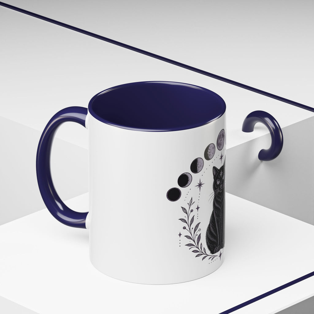 Black Cat Moon Phases Coffee Mug (11 oz /15 oz)