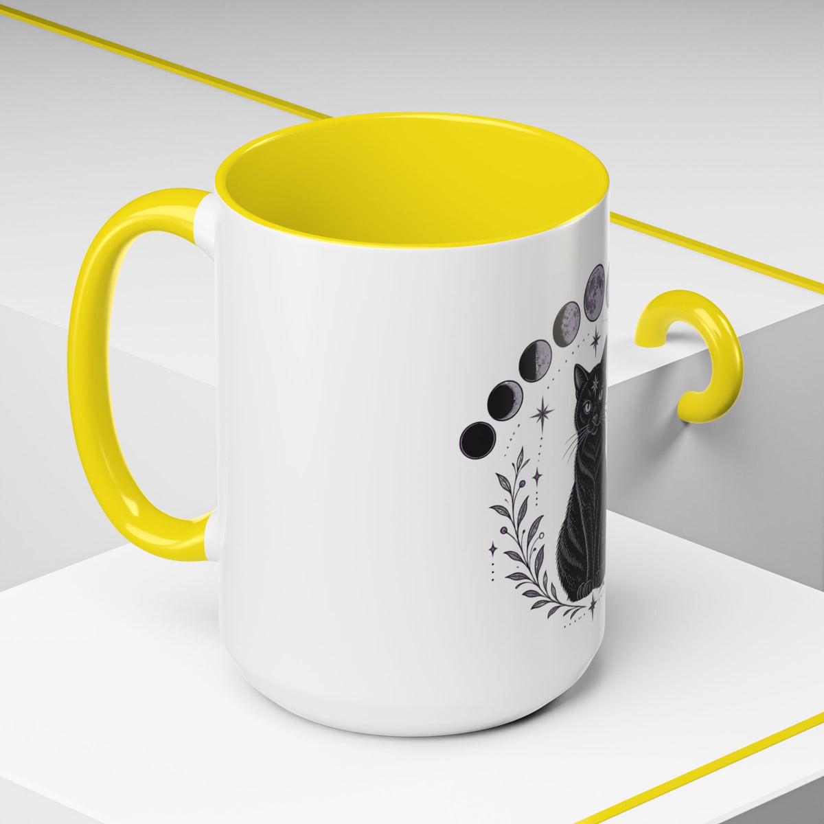 Black Cat Moon Phases Coffee Mug (11 oz /15 oz)