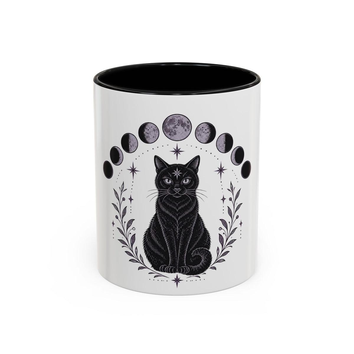 Black Cat Moon Phases Coffee Mug (11 oz /15 oz)
