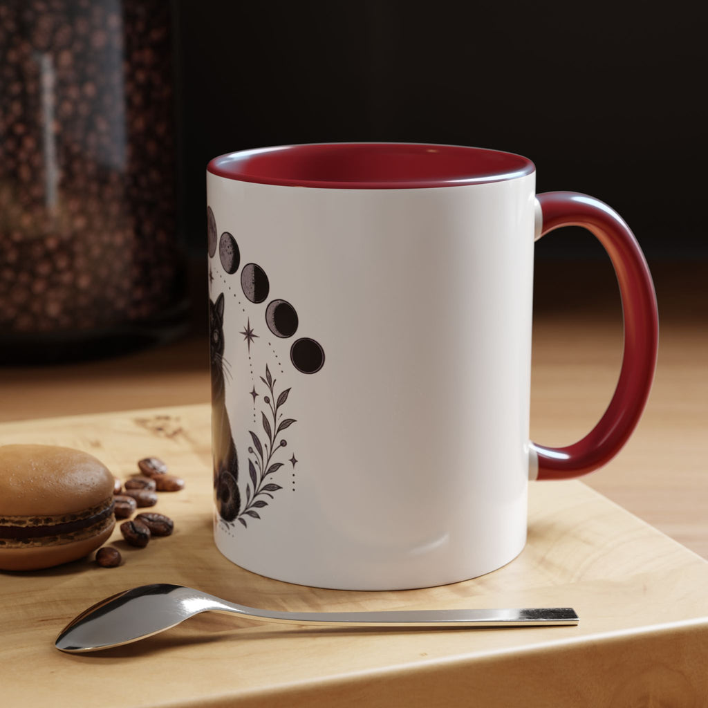 Black Cat Moon Phases Coffee Mug (11 oz /15 oz)
