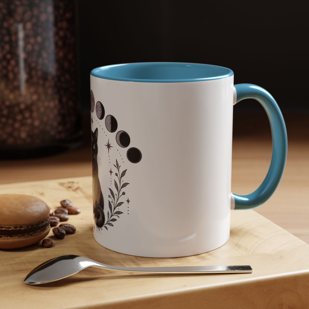 Black Cat Moon Phases Coffee Mug (11 oz /15 oz)