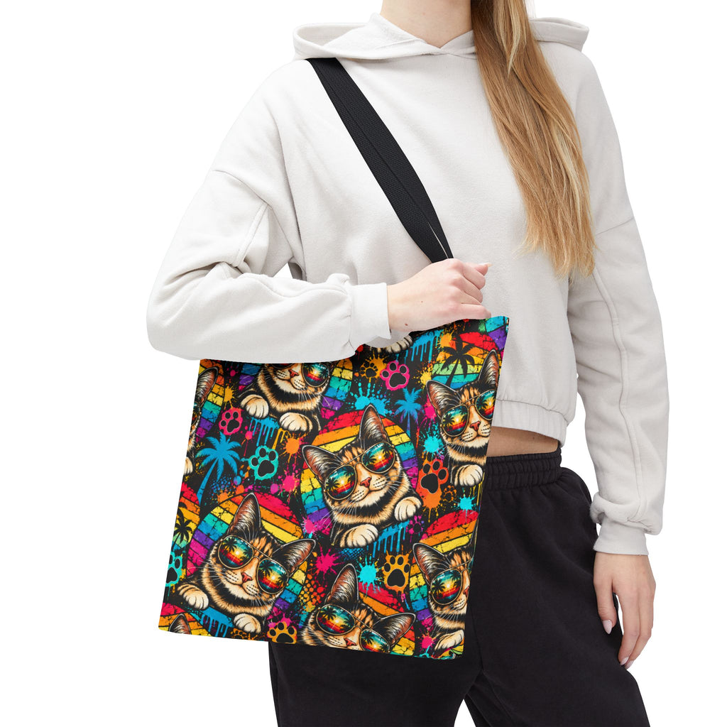 Retro Best Cat Dad Ever All-Over Print Bag