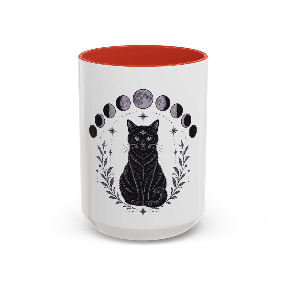 Black Cat Moon Phases Coffee Mug (11 oz /15 oz)