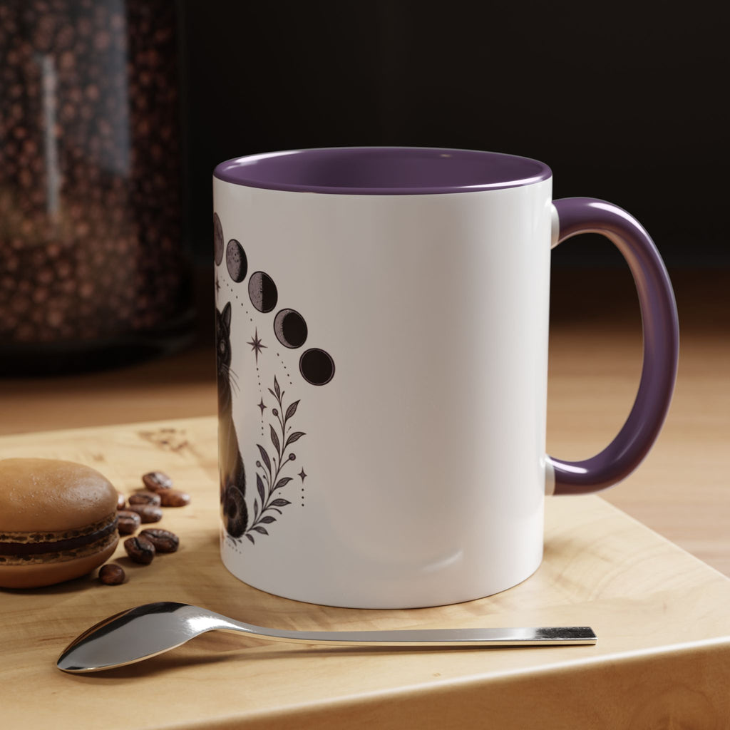Black Cat Moon Phases Coffee Mug (11 oz /15 oz)