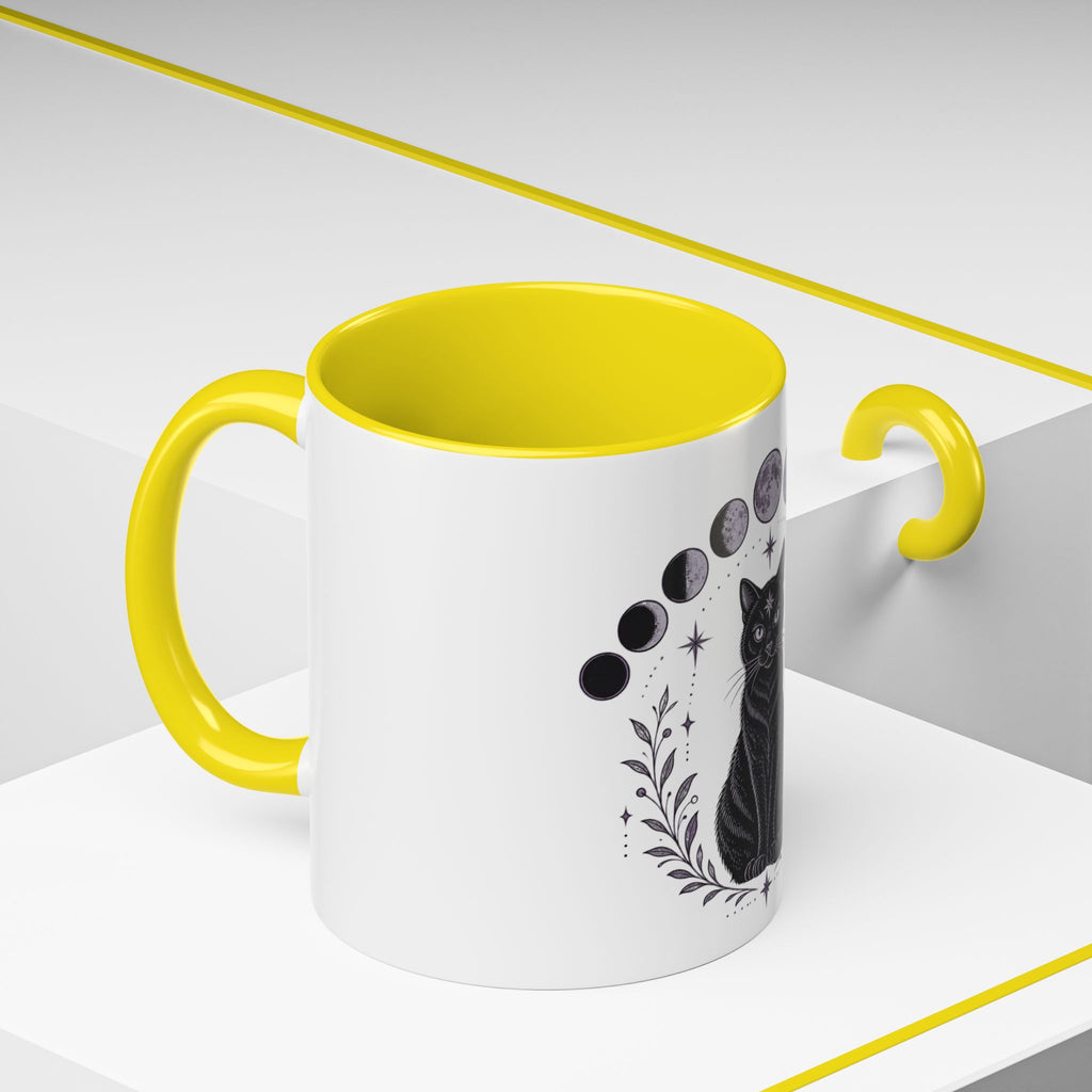 Black Cat Moon Phases Coffee Mug (11 oz /15 oz)