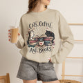 Cats, Coffee and Books Crewneck Sweatshirt