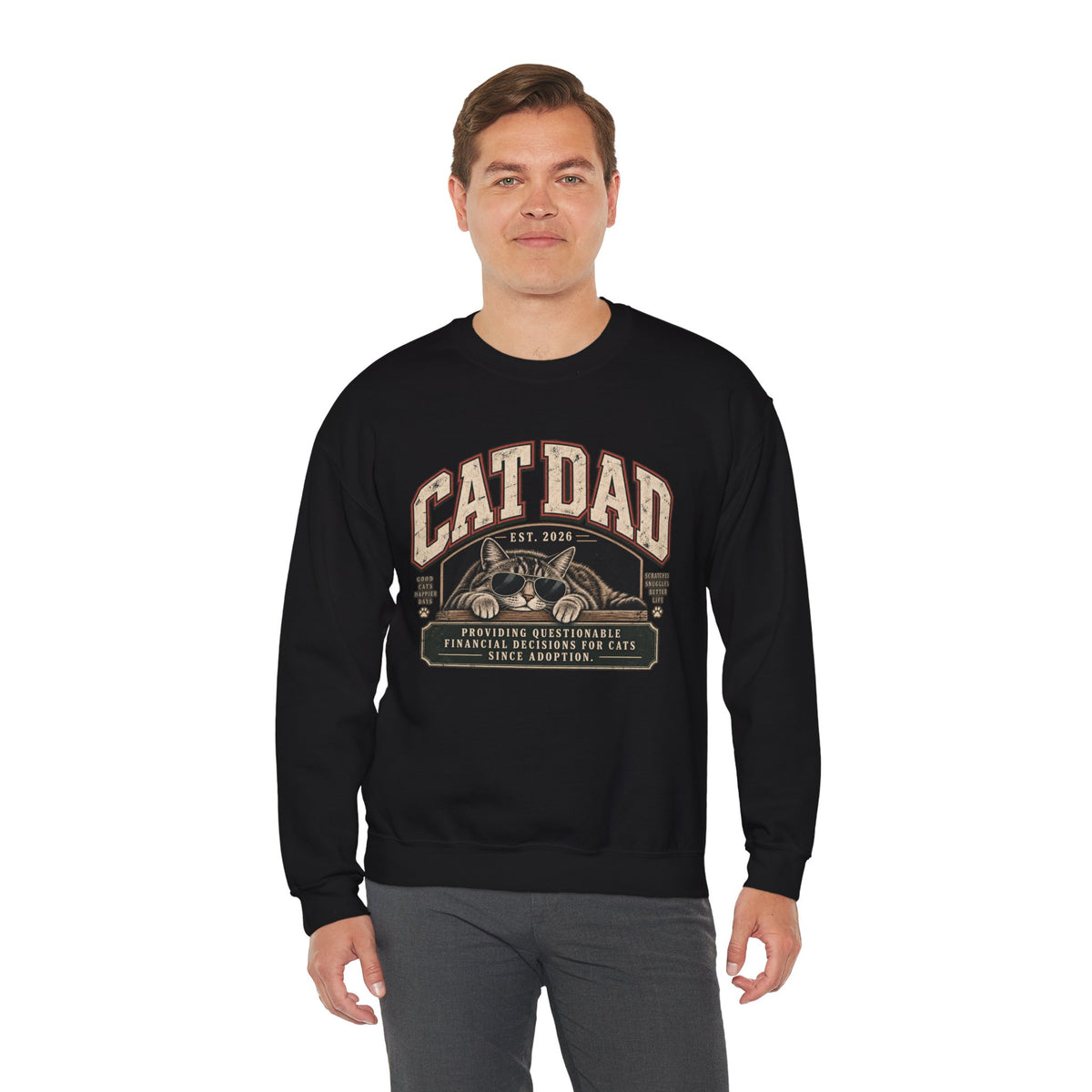 Cat Dad Since 2026 Crewneck Sweatshirt