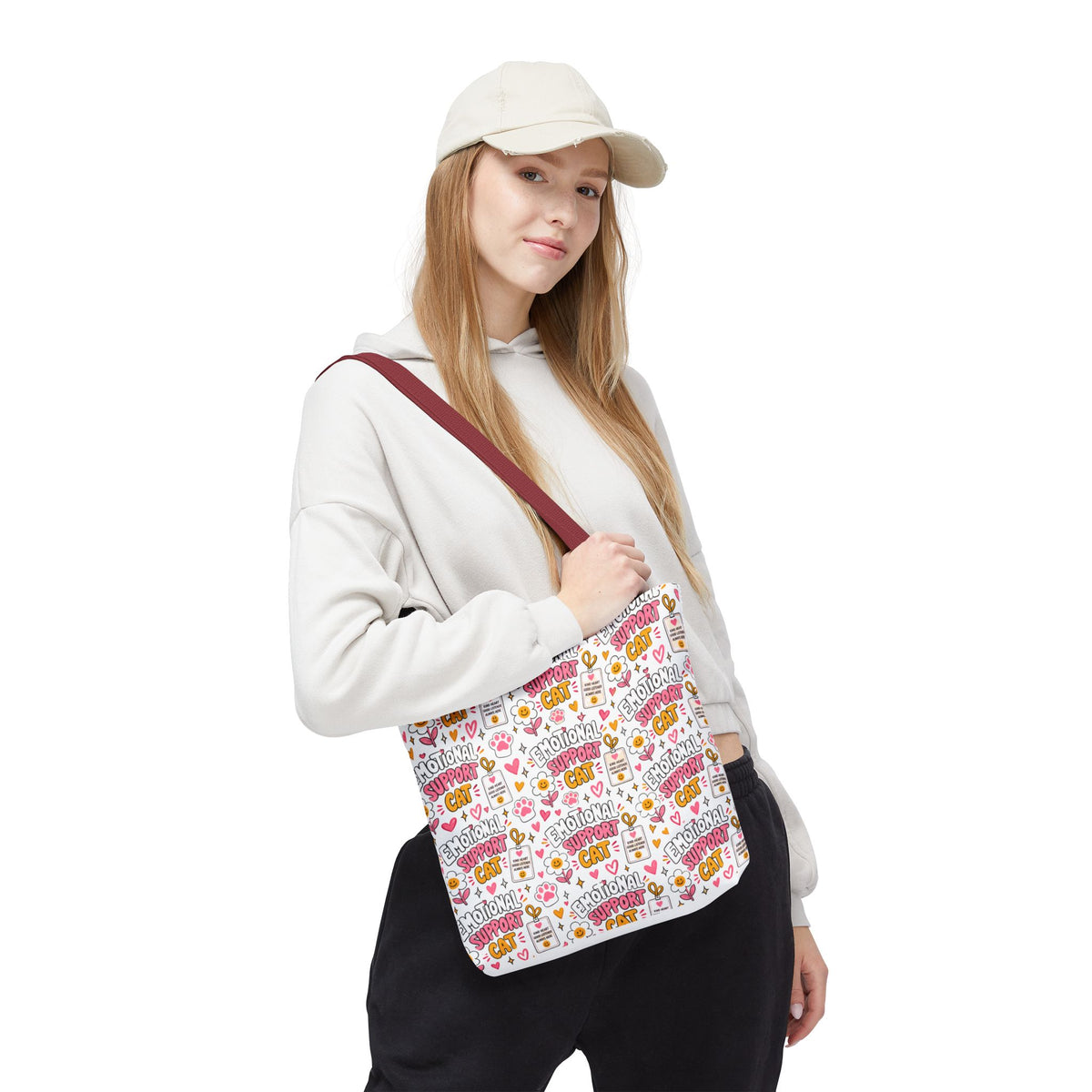 Emotional Support Cat All Over Print Tote Bag