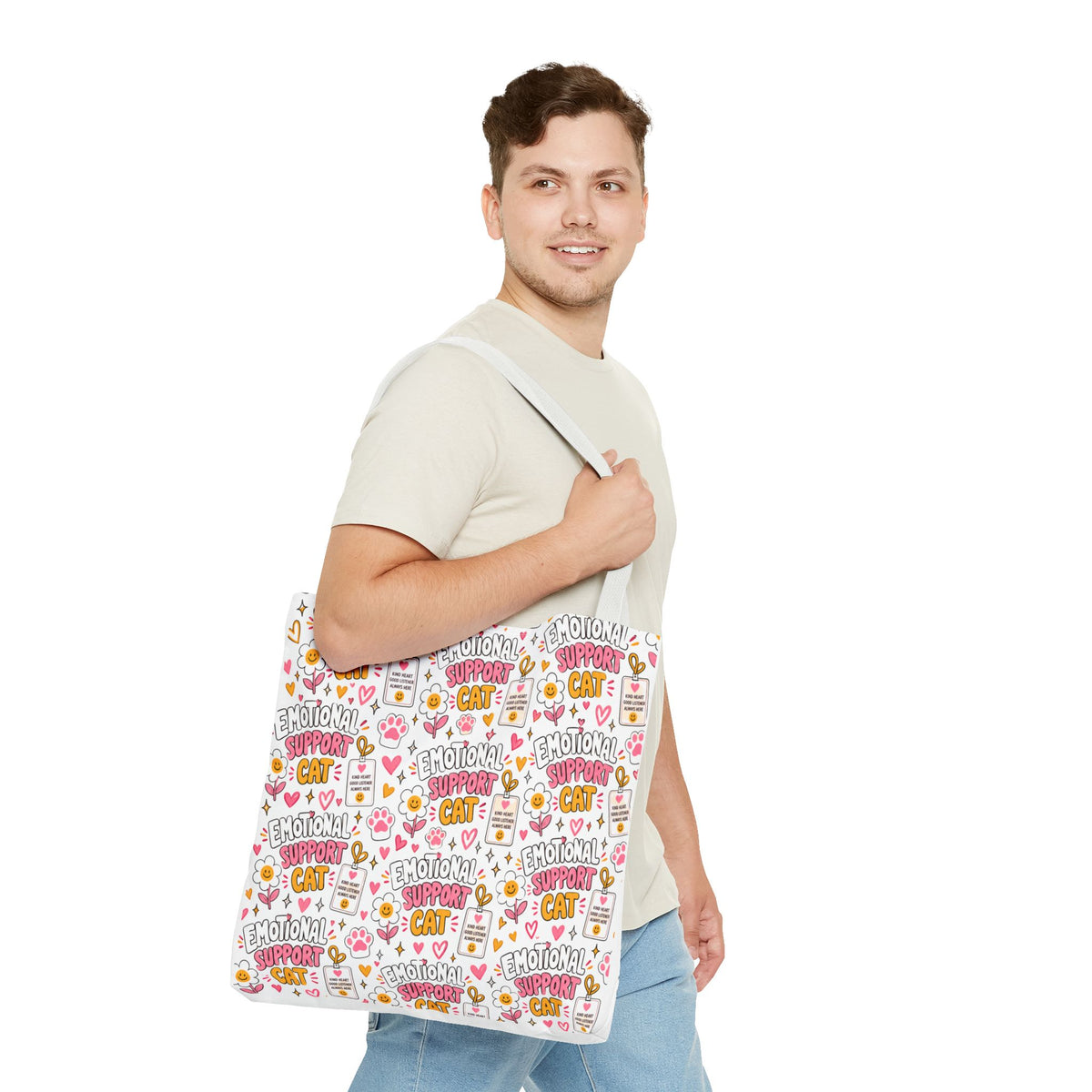 Emotional Support Cat All Over Print Tote Bag