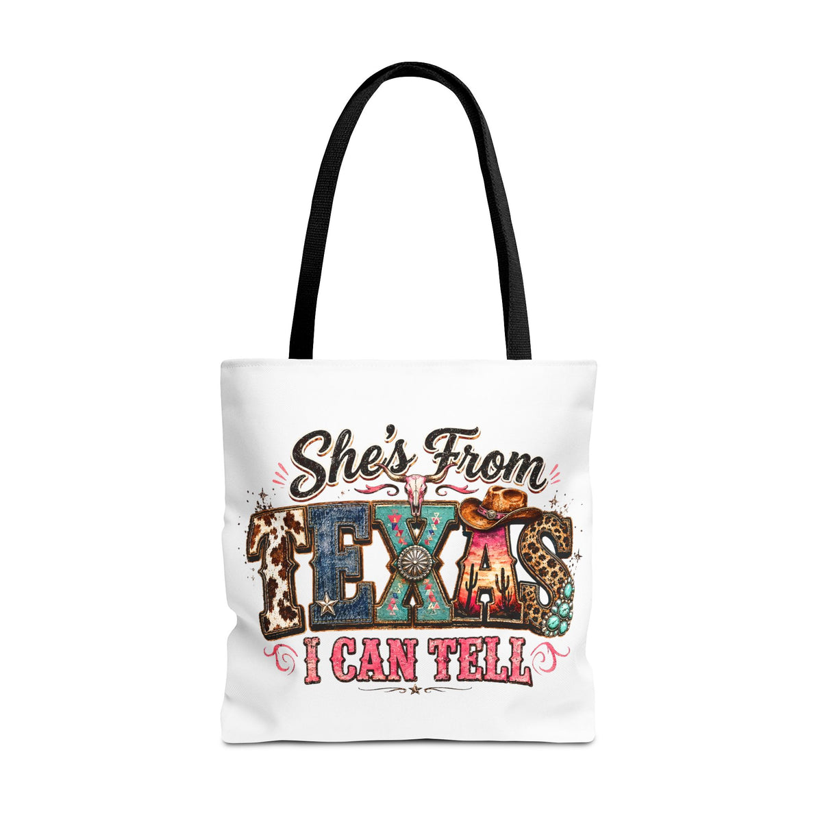 She's From Texas I Can Tell - Rustic Western Cowgirl Cotton Tote Bag