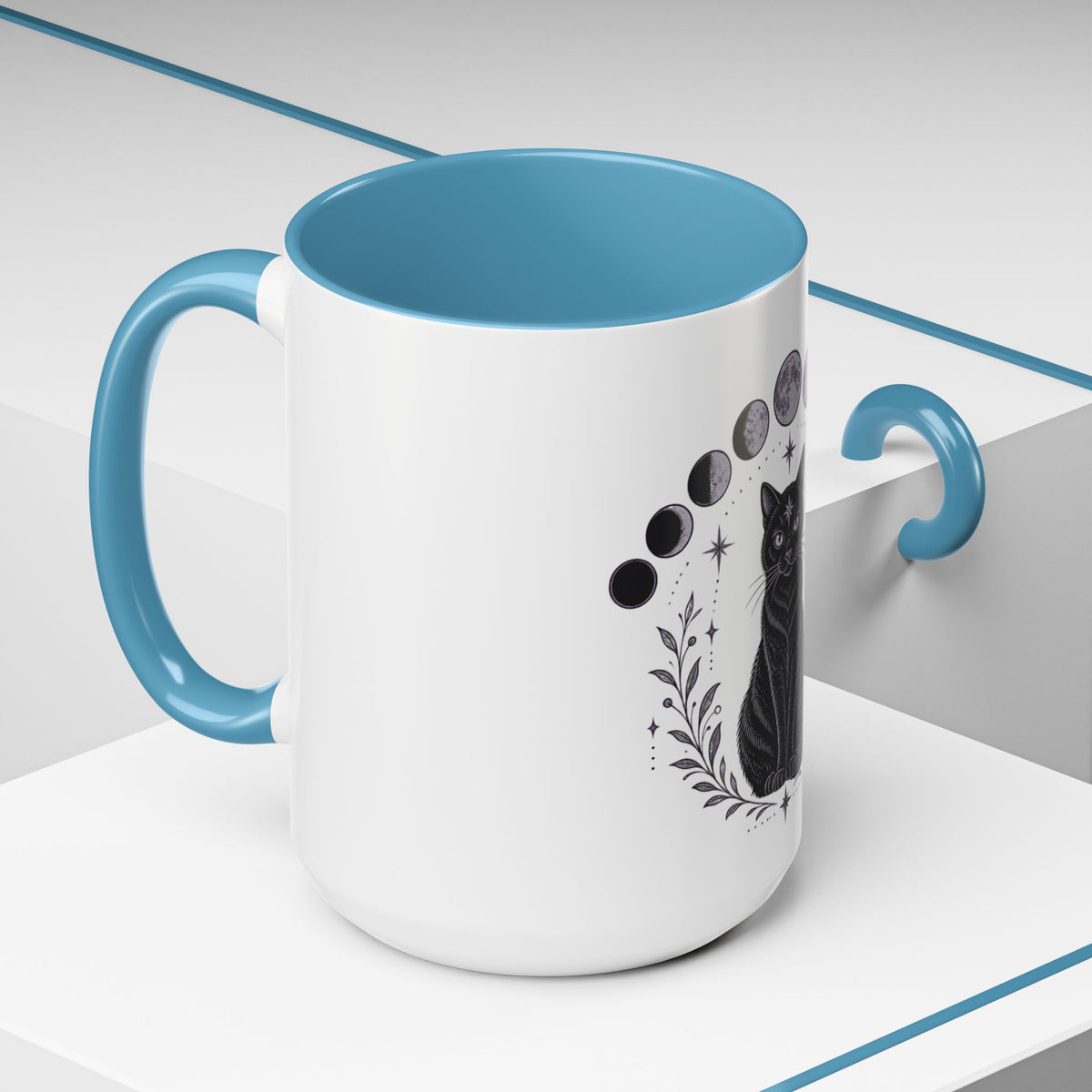 Black Cat Moon Phases Coffee Mug (11 oz /15 oz)