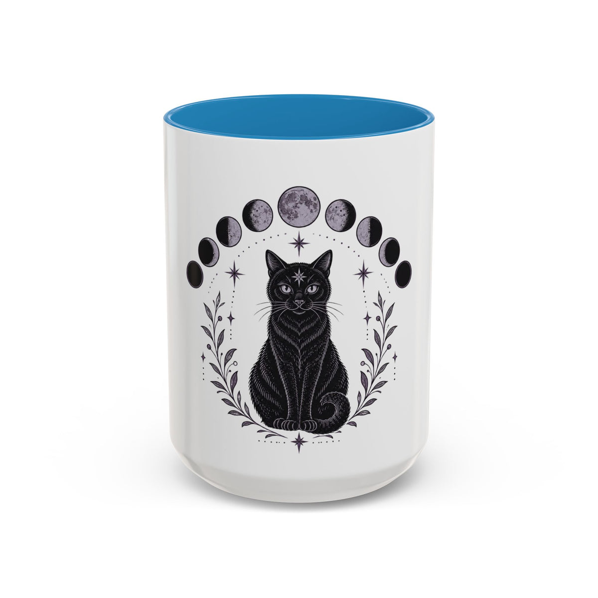 Black Cat Moon Phases Coffee Mug (11 oz /15 oz)