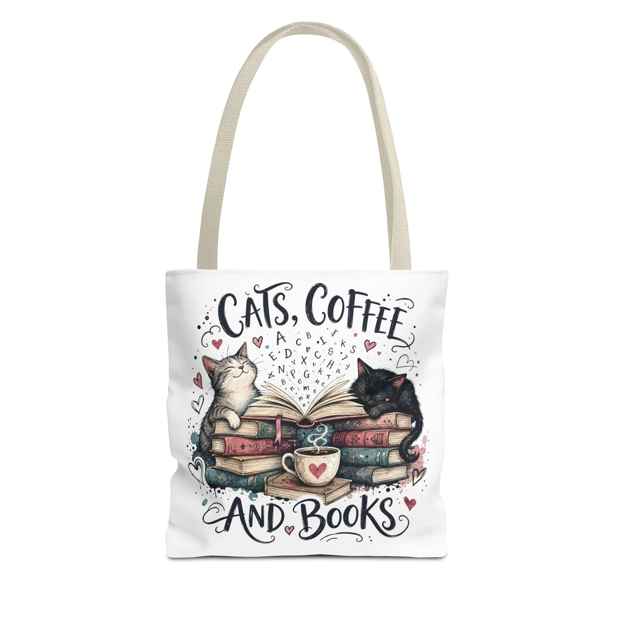 Cats, Coffee and Books Tote Bag