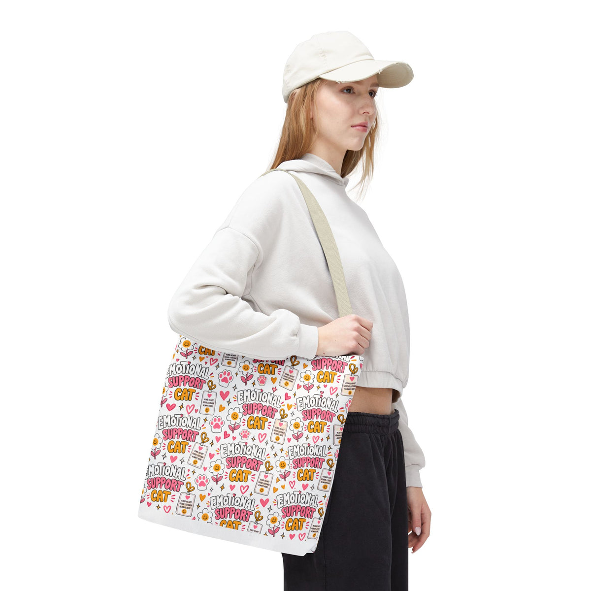 Emotional Support Cat All Over Print Tote Bag