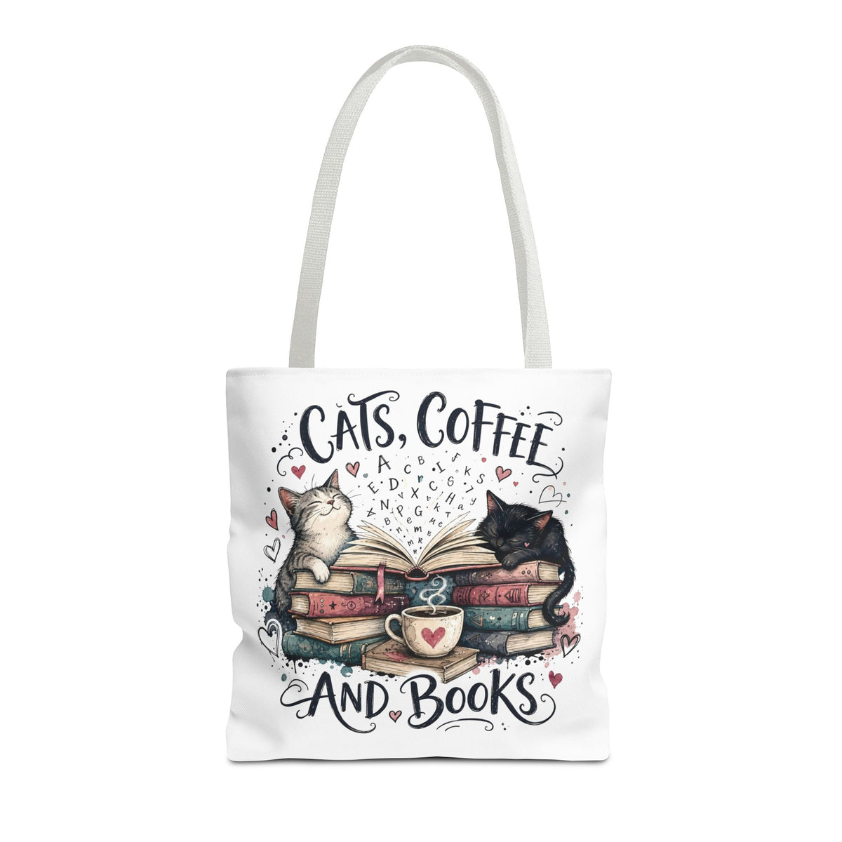 Cats, Coffee and Books Tote Bag