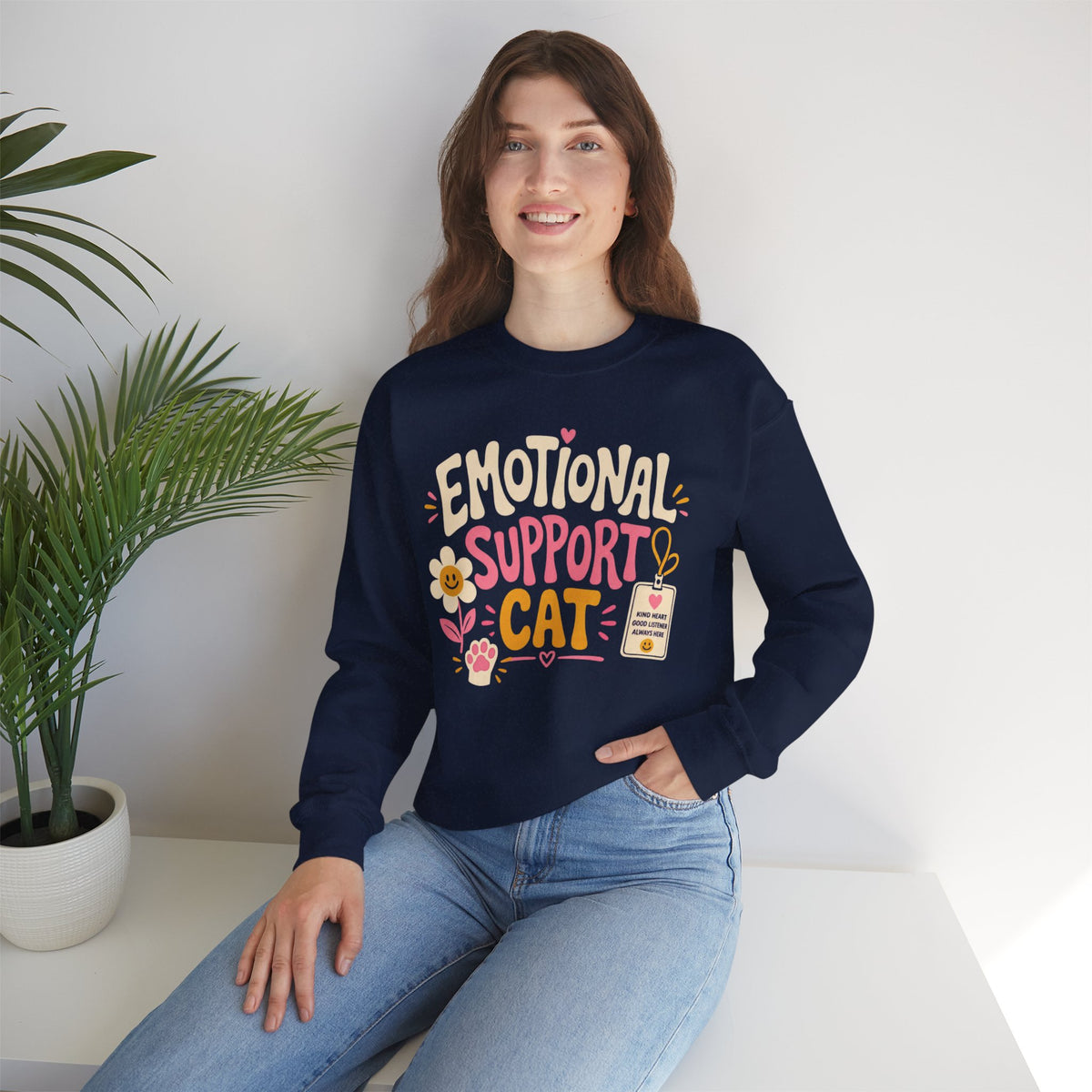Emotional Support Cat Crewneck Sweatshirt