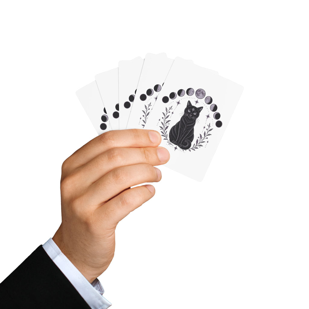 Black Cat Moon Phases Poker Playing Cards